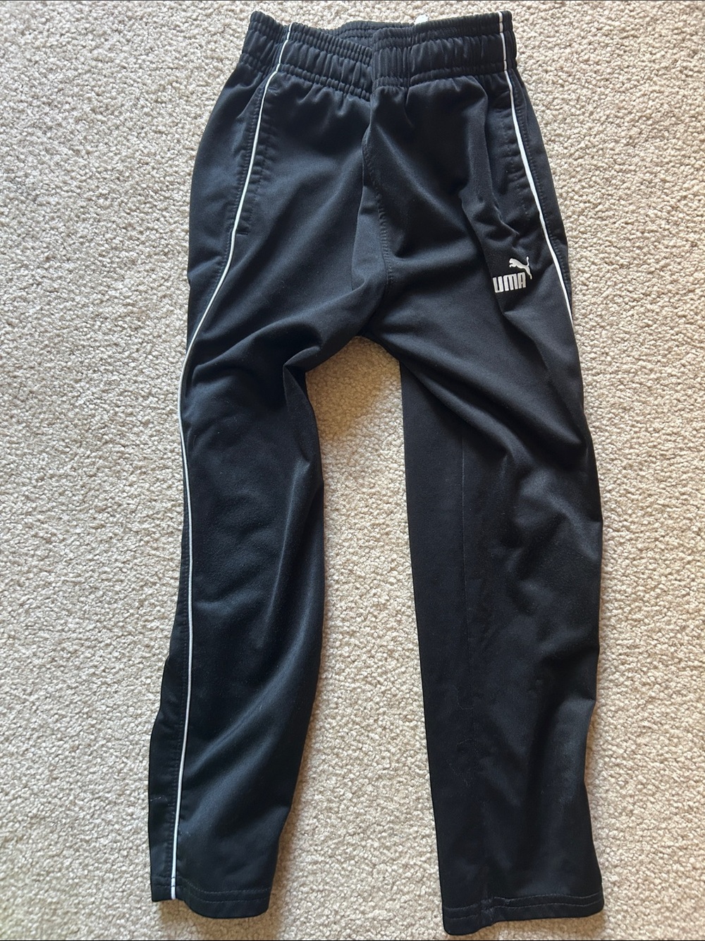Puma Black Joggers with White Piping